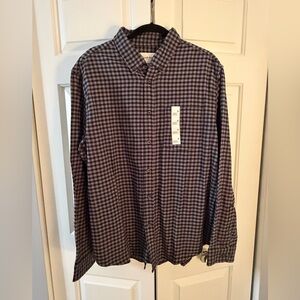 Goodfellow & Co Men's Black and Gray Check Button-Down Shirt